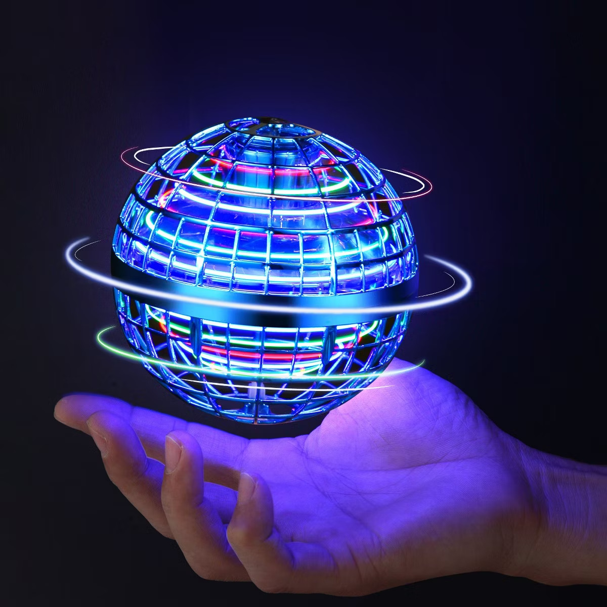 Flying Orb Ball Hover Toy LED Motion Sensor Spinner USB Rechargeable Kids Gift