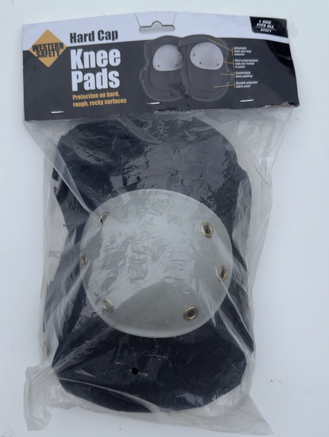 Western Safety Hard Cap Knee Protection On Rough Surface Gray Color New