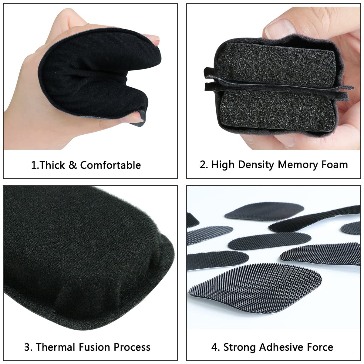 AOUTACC Universal Airsoft Helmet Pads, Medium, As Shown,Black