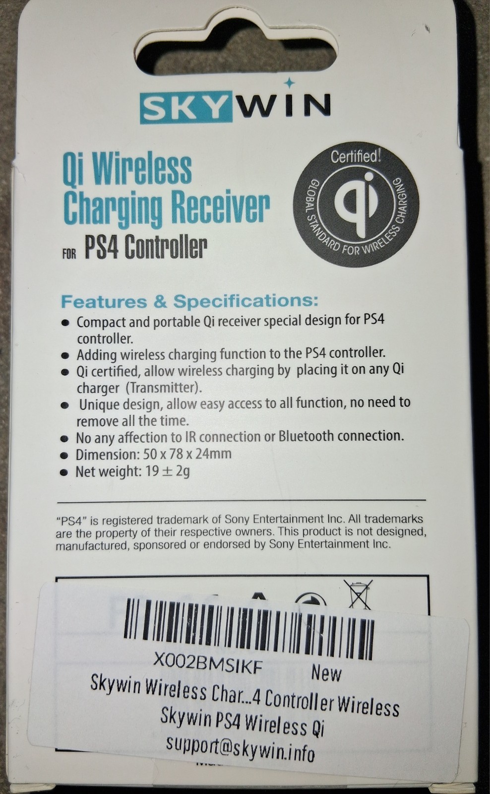 Skywin Ps4 Controller Qi WIRELESS Charging Receiver