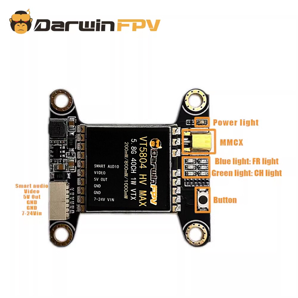 DarwinFPV 5.8G 40CH 25/200/600/800mW 1W Adjustable TX805P VTX For DarwinFPV