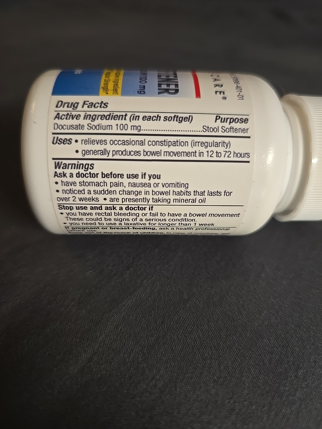 Docusate Sodium 100mg Softgels - Gentle Stool Softener for Constipation Relief