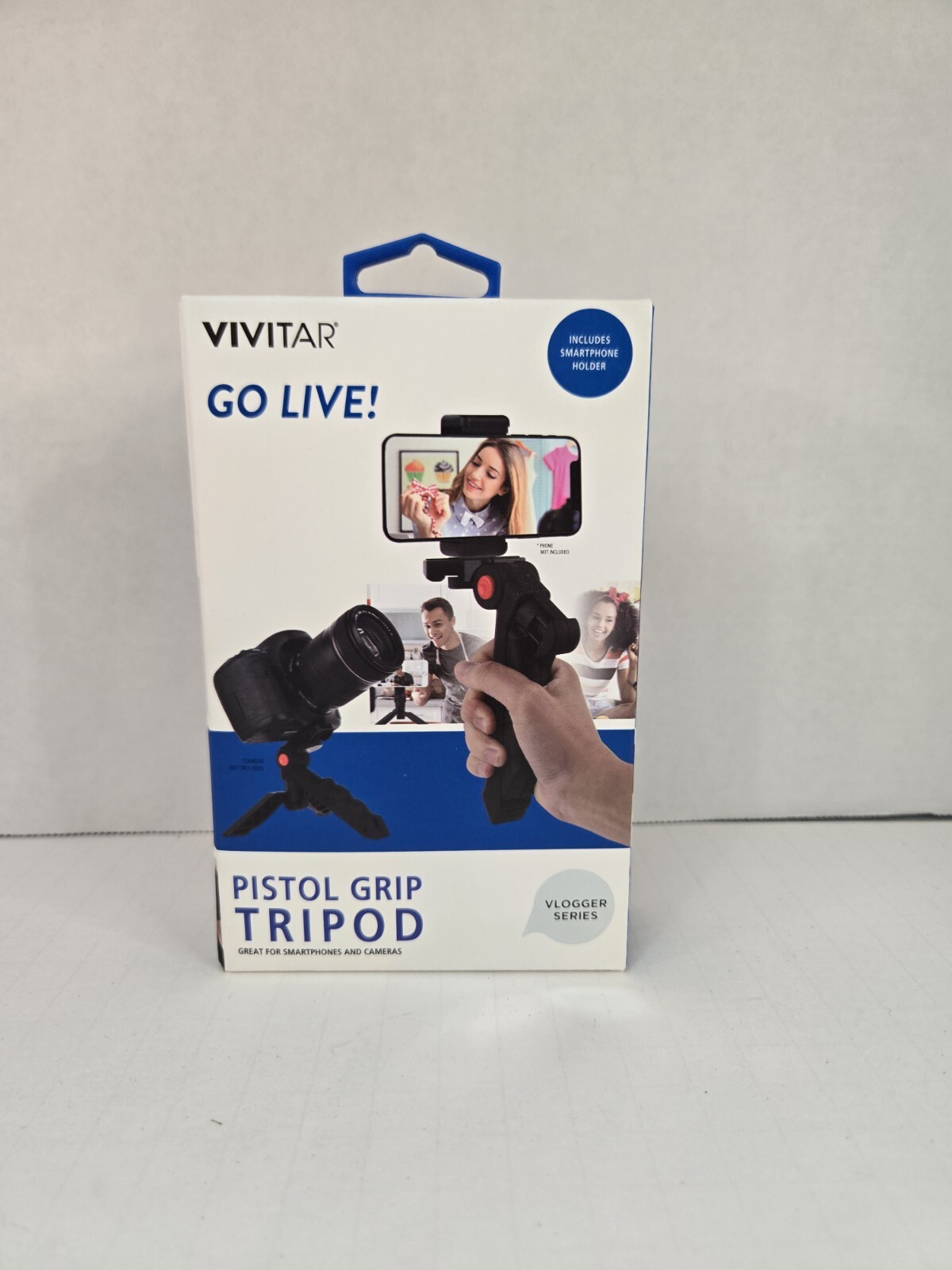 Holder for Smartphones Or Cameras Vivitar Go Live! Tripod / Pistol