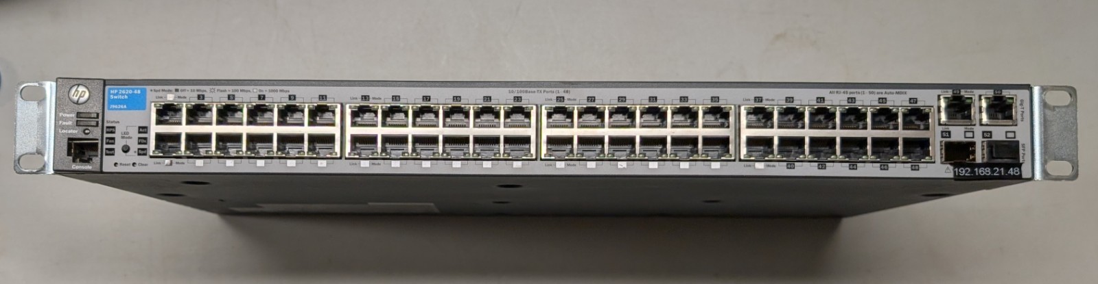 HP 2620-48 J9626A 48-Ports Rack-Mountable Ethernet Network Switch