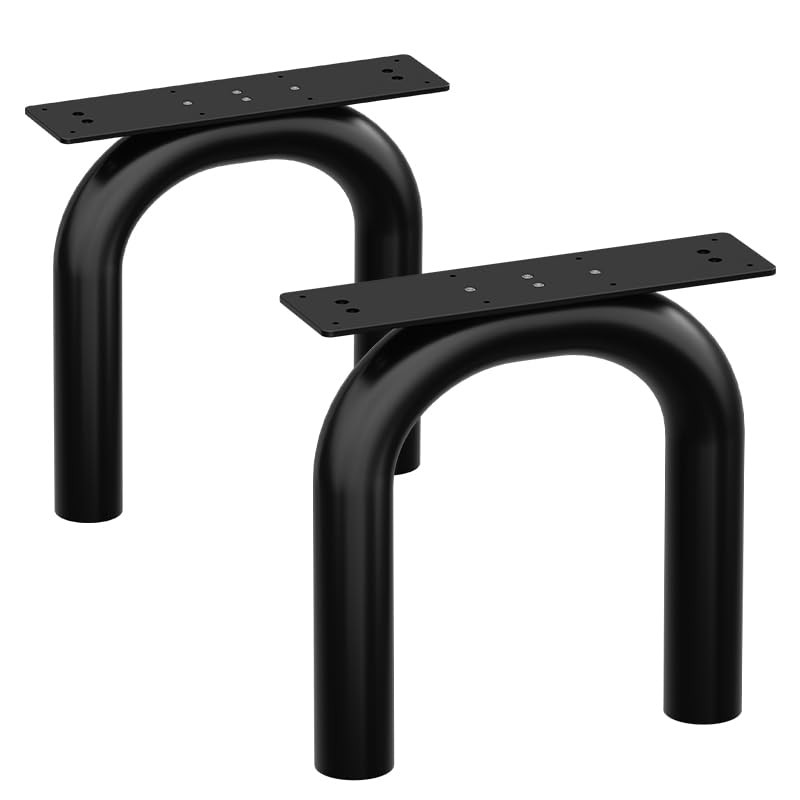 16” Black U-Shape Metal Table Legs (2PCS)| Heavy Duty Coffee Table Legs Furni...
