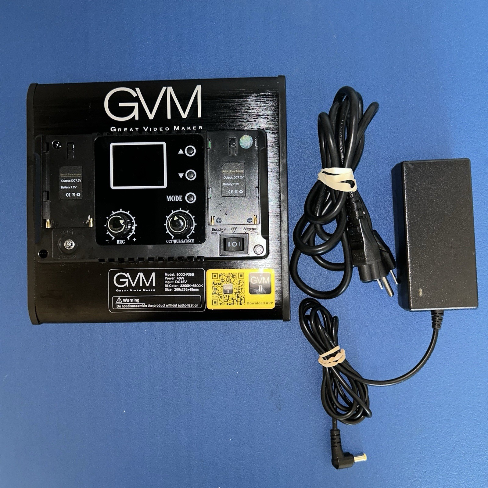 Great Video Maker GVM LED Studio Light Panel Model 800D-RGB Head Unit W/ Cord !!