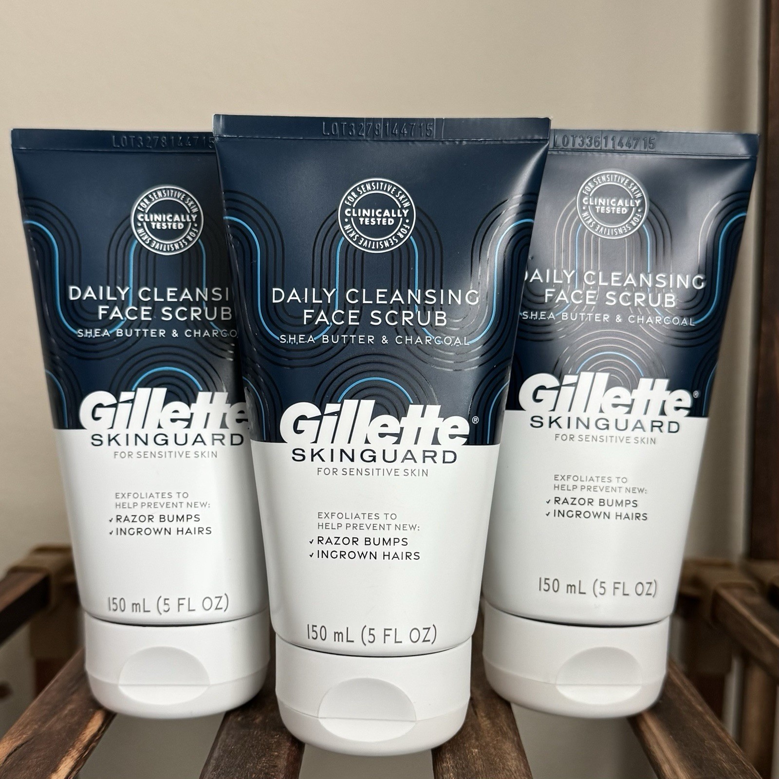 3 PACK Gillette Skinguard  Daily Cleansing Face Scrub For Sensitive Skin 5 fl oz