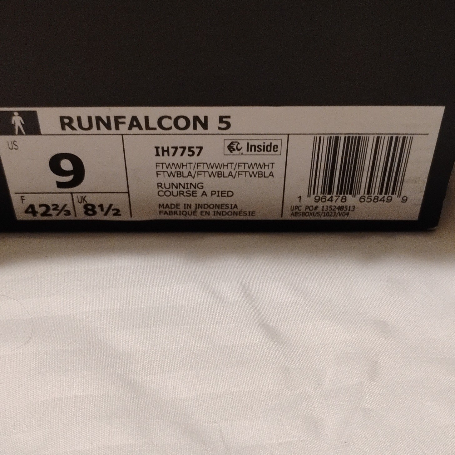 Adidas Runfalcon 5 Men's Running Shoes White on white Sizes 9men's  10 women's