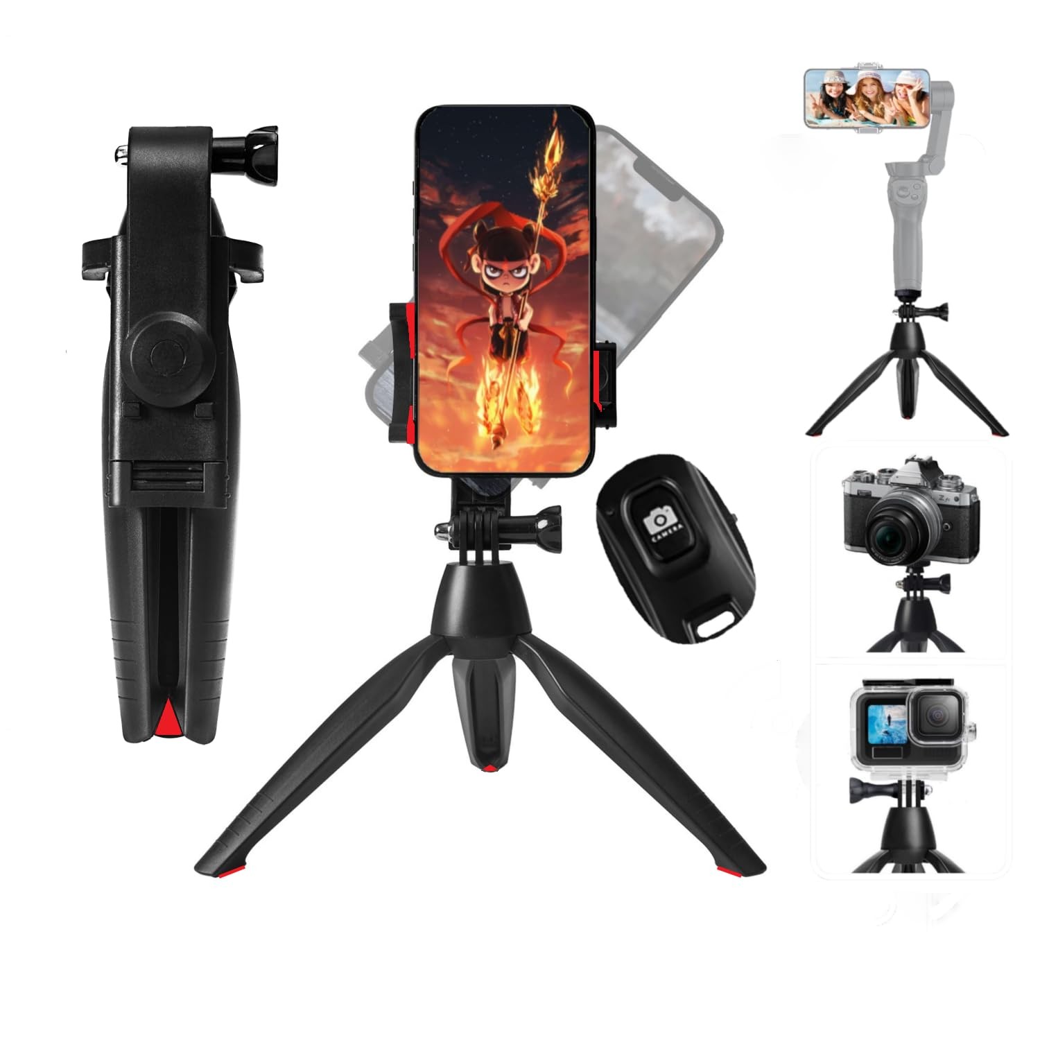Tripod for iPhone,Mini Phone Tripod with Wireless Remote