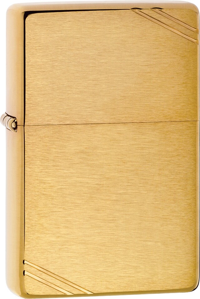 Zippo Brushed Brass Vintage with Slashes Windproof Pocket Lighter, 240