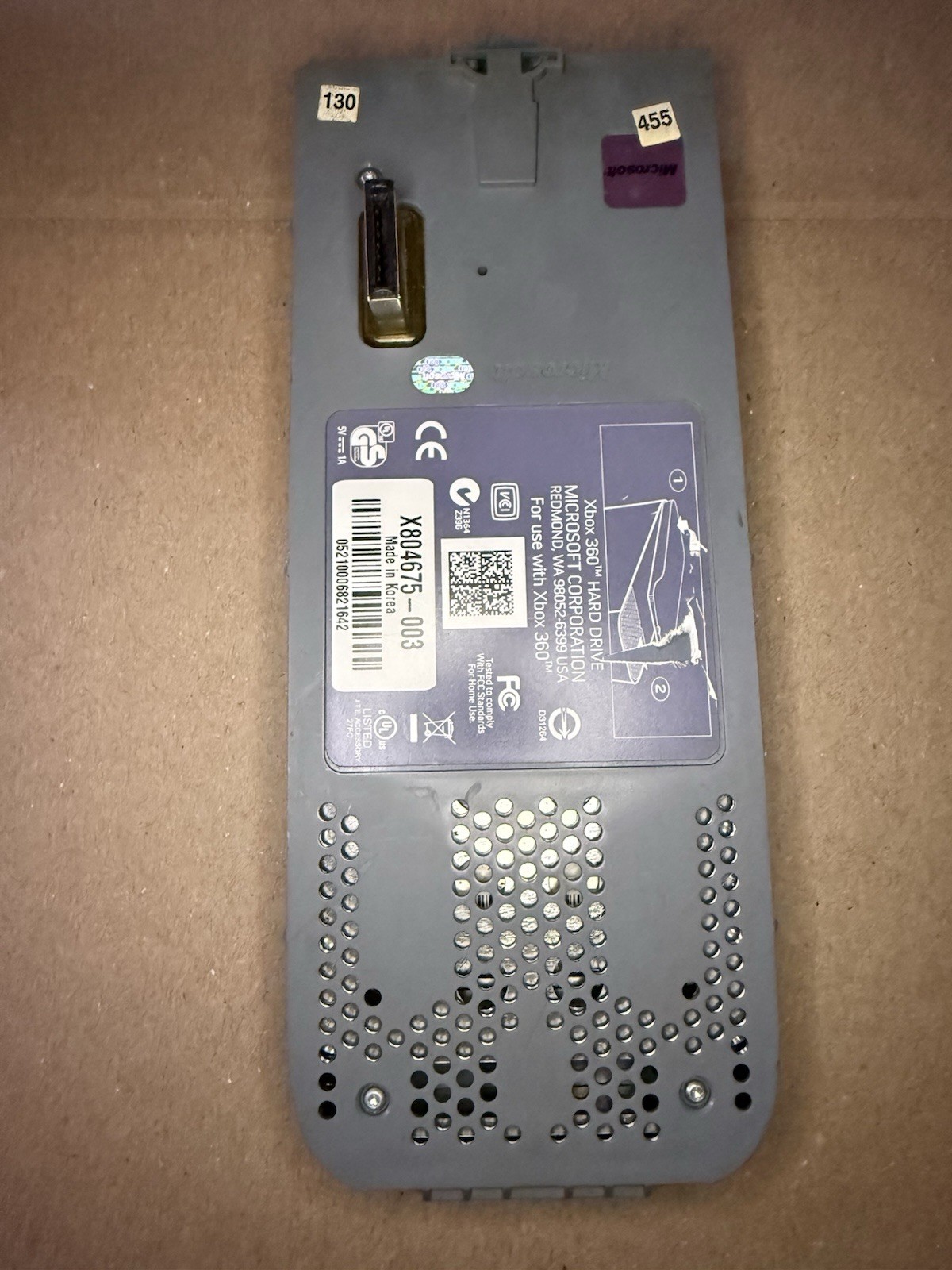 Microsoft Xbox 360 External Hard Drive X804675-003 Gray (TESTED)