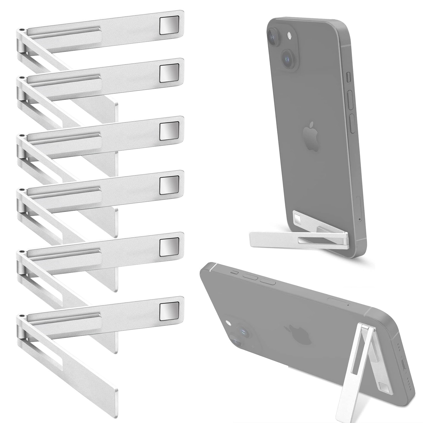 6 Packs Metal Phone Kickstand Adjustable Angle Vertical and Horizontal Stand