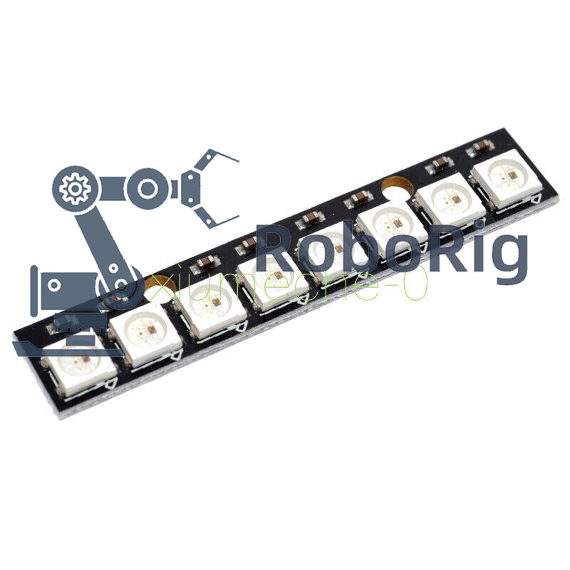 Black 8 Channel WS2812 5050 RGB 8 LEDs Light Strip Driver Board for Arduino NEW