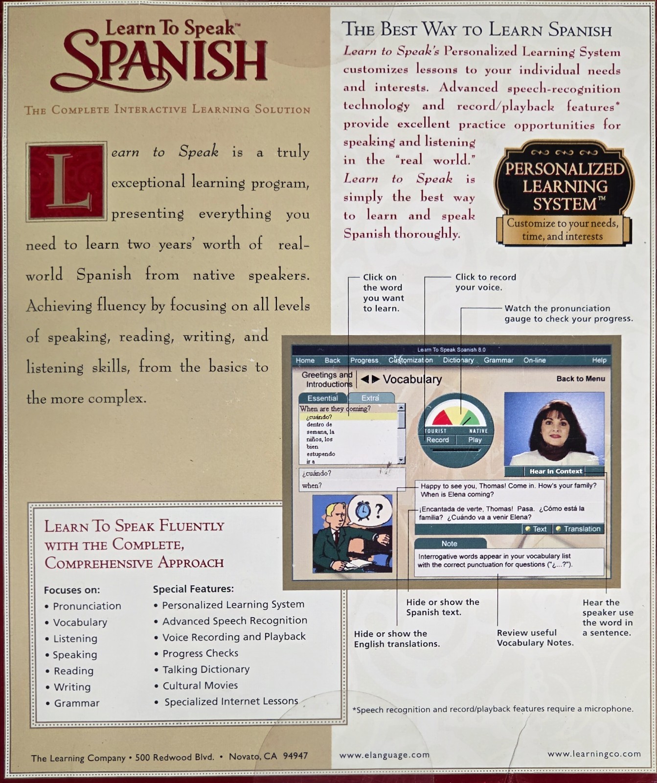 Learn To Speak Spainish The Complete Interactive Learning Solution 5 CD Set