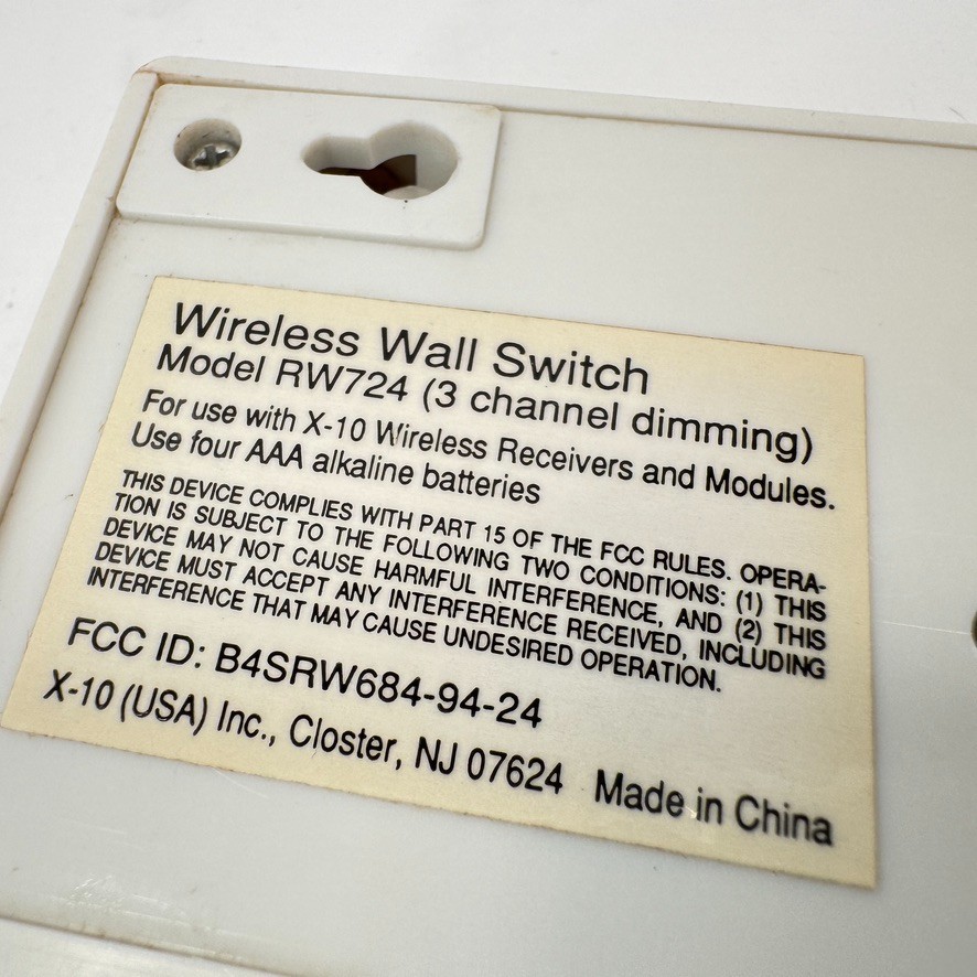 X10 RW724 3-Channel RF Wireless Switch with Dimming