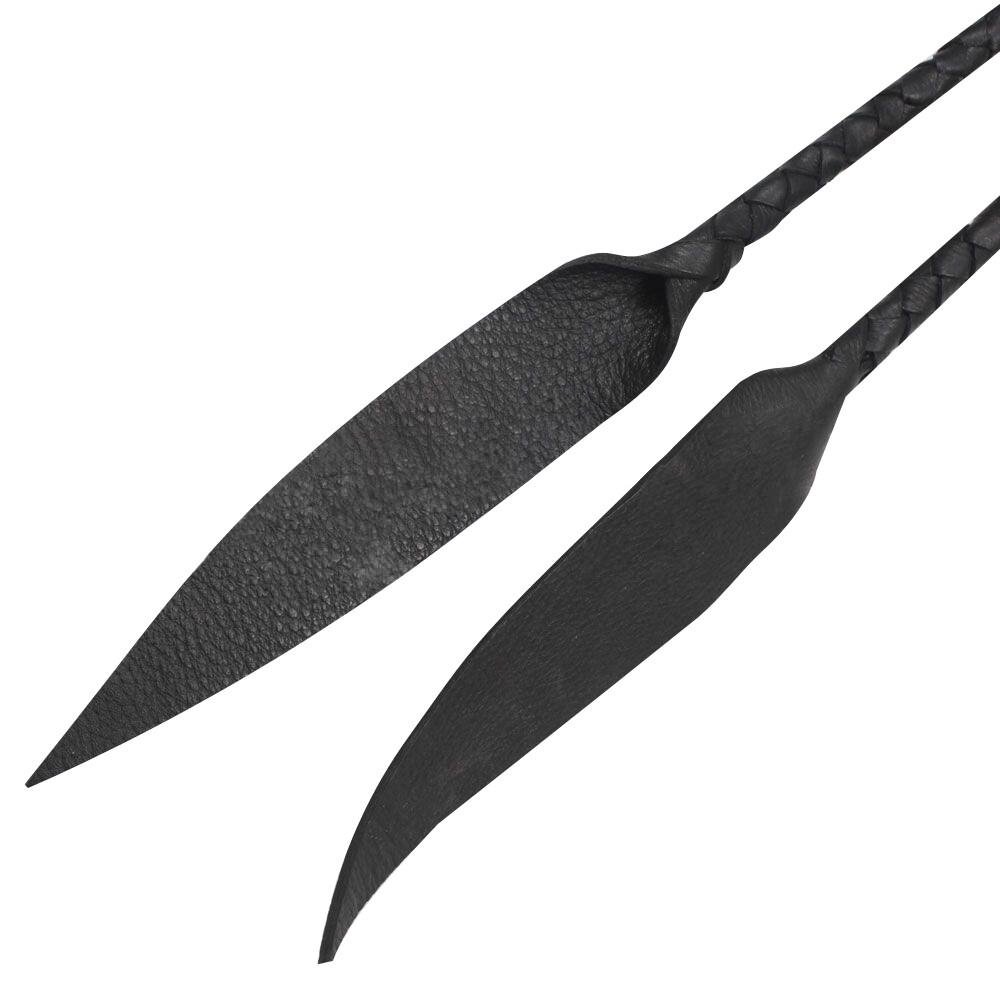 Genuine Cow hide Black Leather 04 Feet Long 12 Plait Whip Dragon Tail Bullwhip