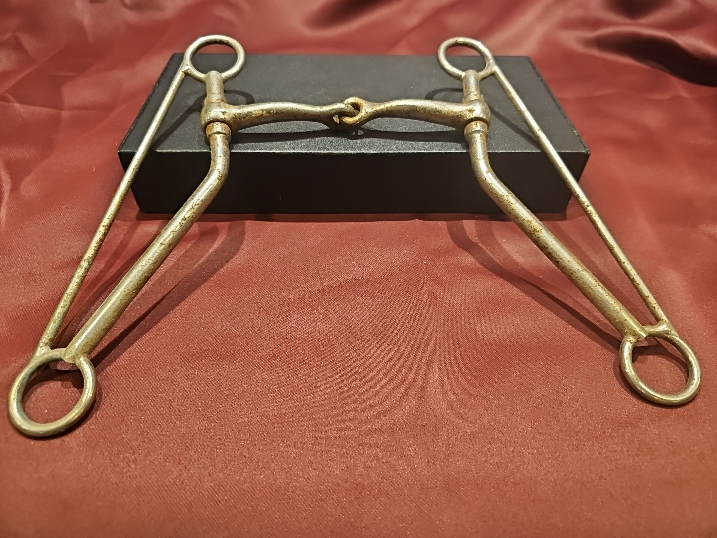 Used Long Shank Snaffle Bit Copper Mouth 5 In
