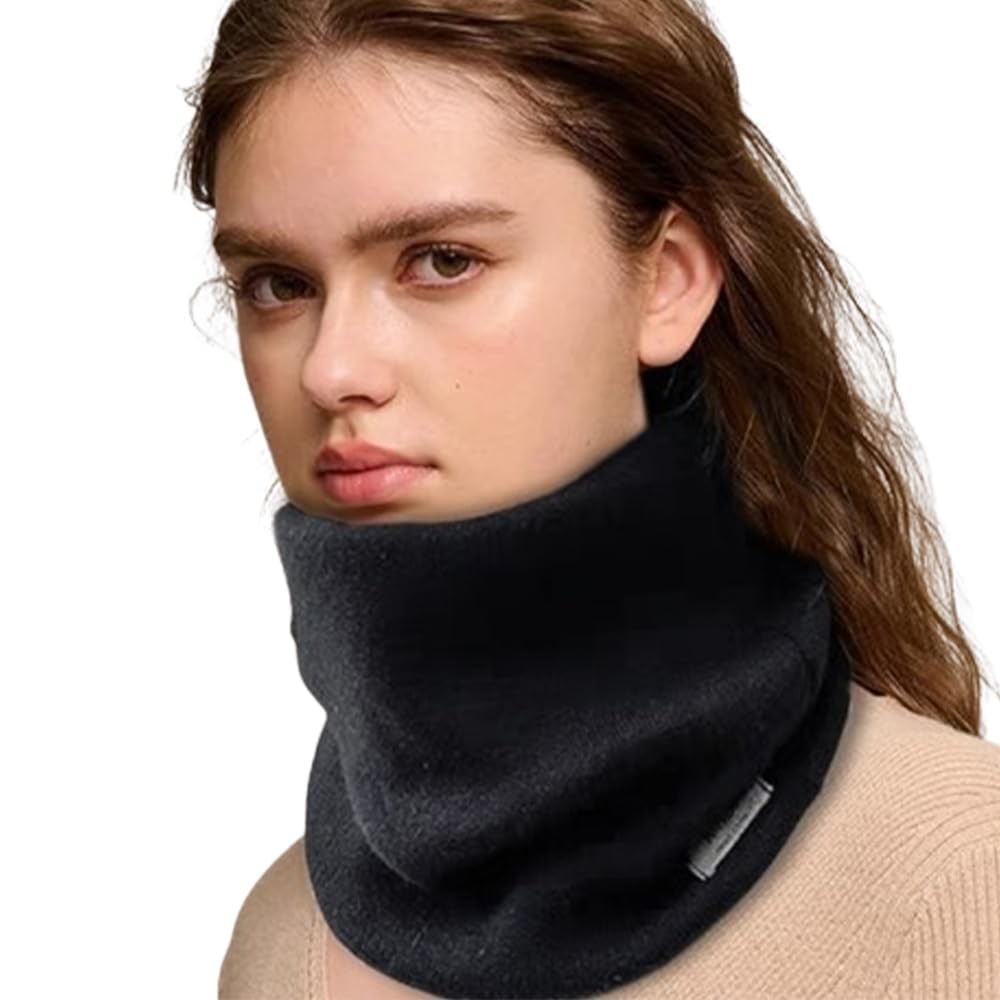 OULIGET Winter Neck Warmer Gaiter Fleece Face Mask Cover,3-in-1 Large, Black