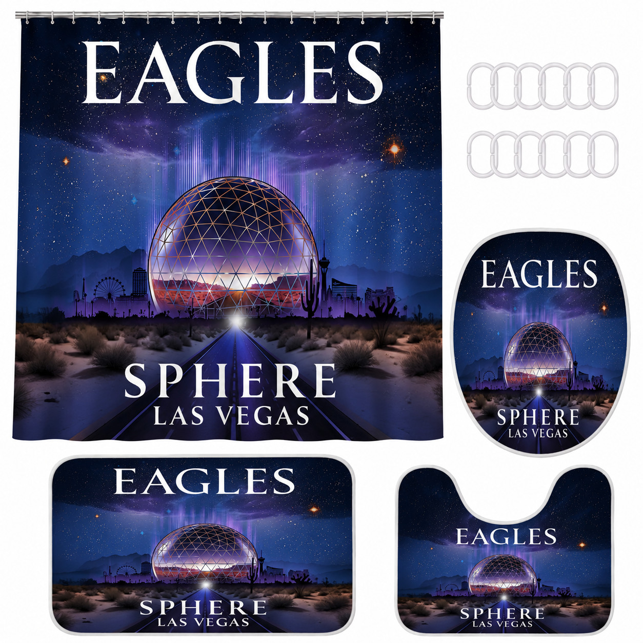 Eagle Band Music Show At Sphere Las Vegas 2026 Bathroom Set Shower Curtain Mat