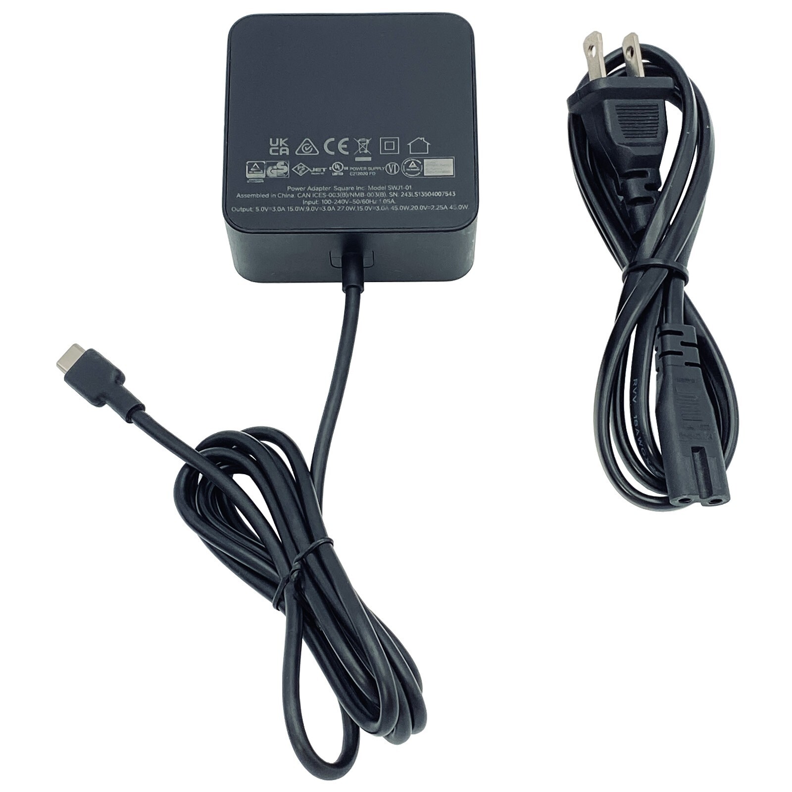 Genuine Square 45W AC Power Adapter SWJ1-01 USB Type C Wall Charger