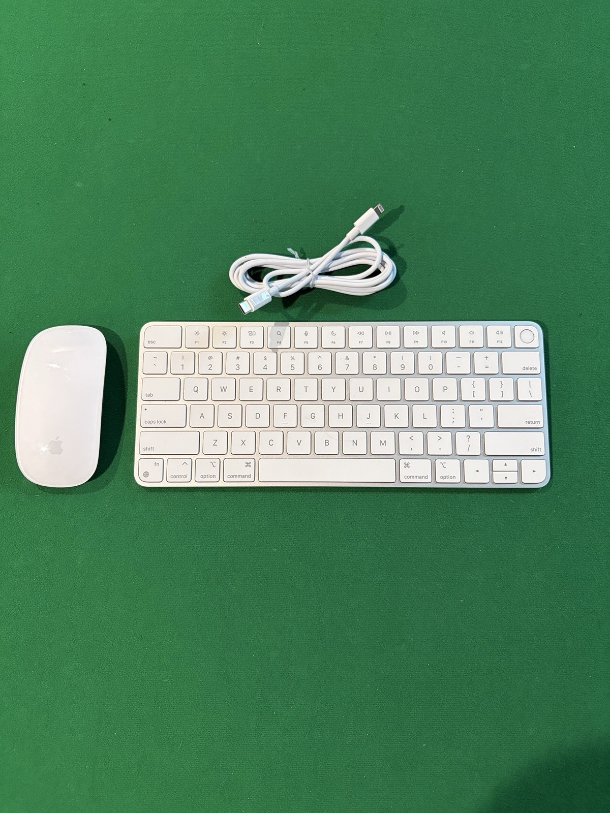 Apple Magic Keyboard with Touch ID Apple Mouse Bundle A2449 A1657 White READ