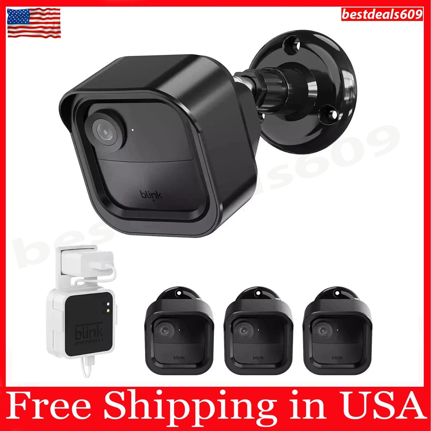 Blink Outdoor 4 Camera Mount Set with Housing & Outlet Mount – 3 Pack