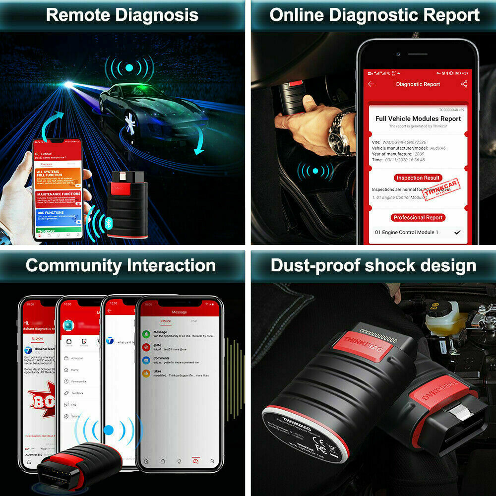 2023 THINKDIAG OBD2 Scanner Car Diagnostic Tool Full Software Free Bidirectional