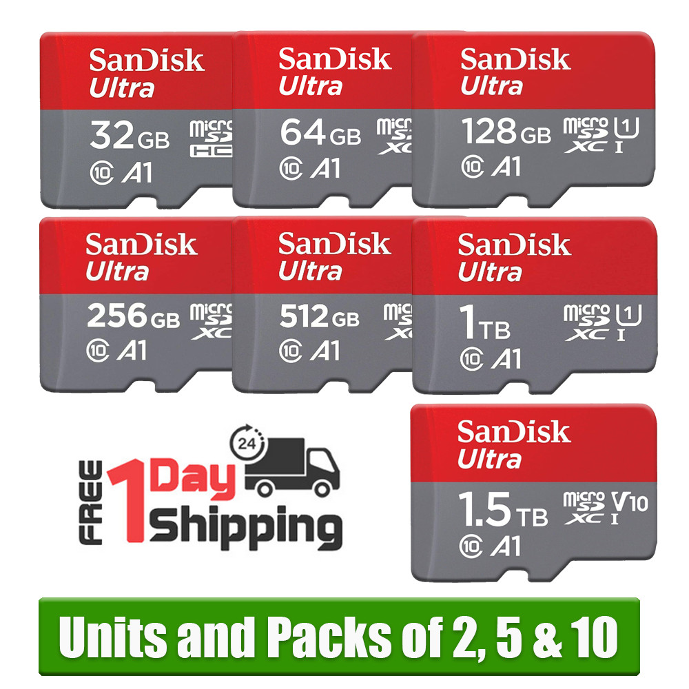 SanDisk Ultra Micro SD Card 32GB 64GB 128GB 256GB 512GB 1TB 1.5T Class 10 TF Lot