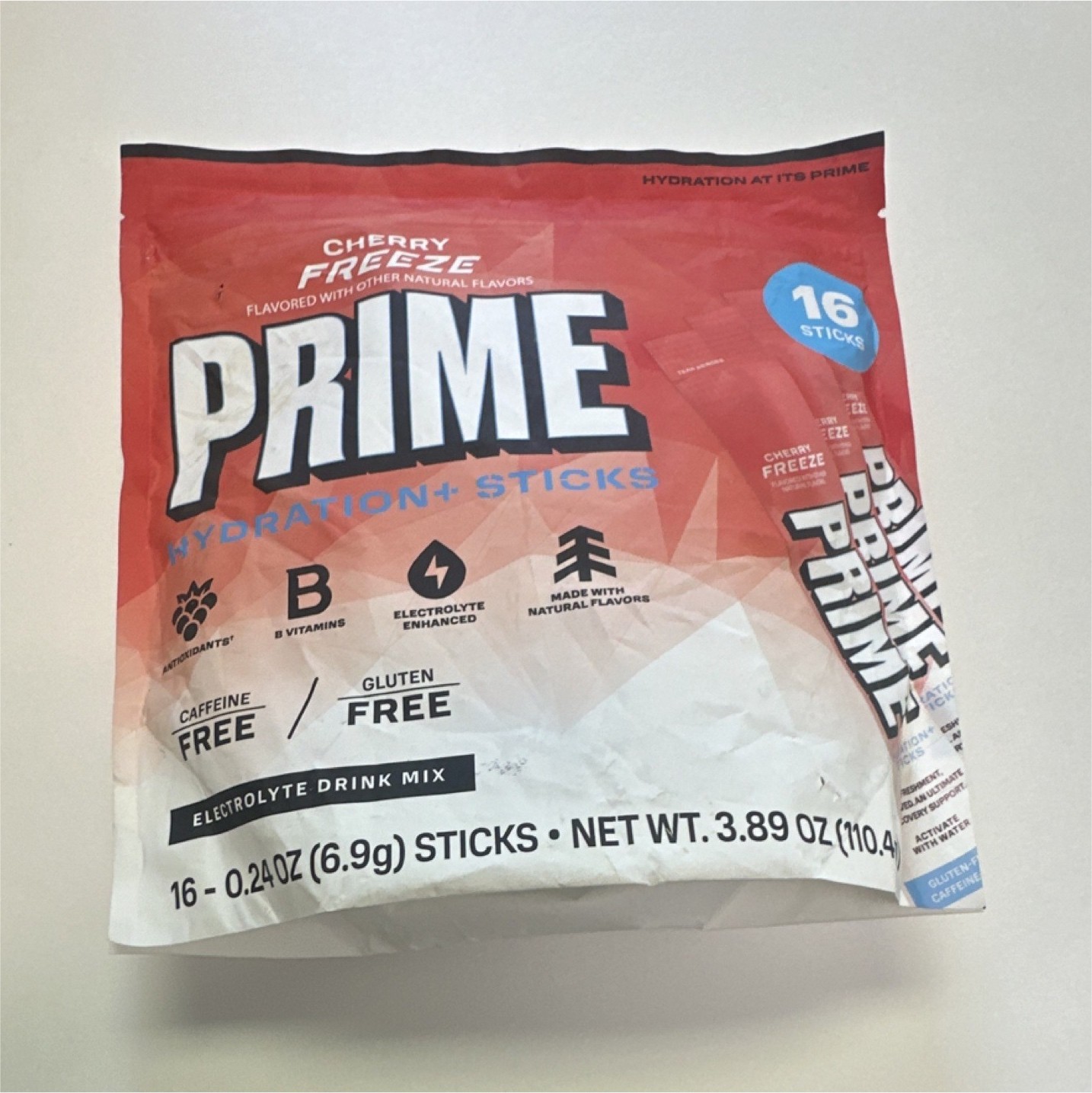 PRIME Hydration+ Electrolyte Powder Sticks Cherry Freeze 16 Caffeine-Free