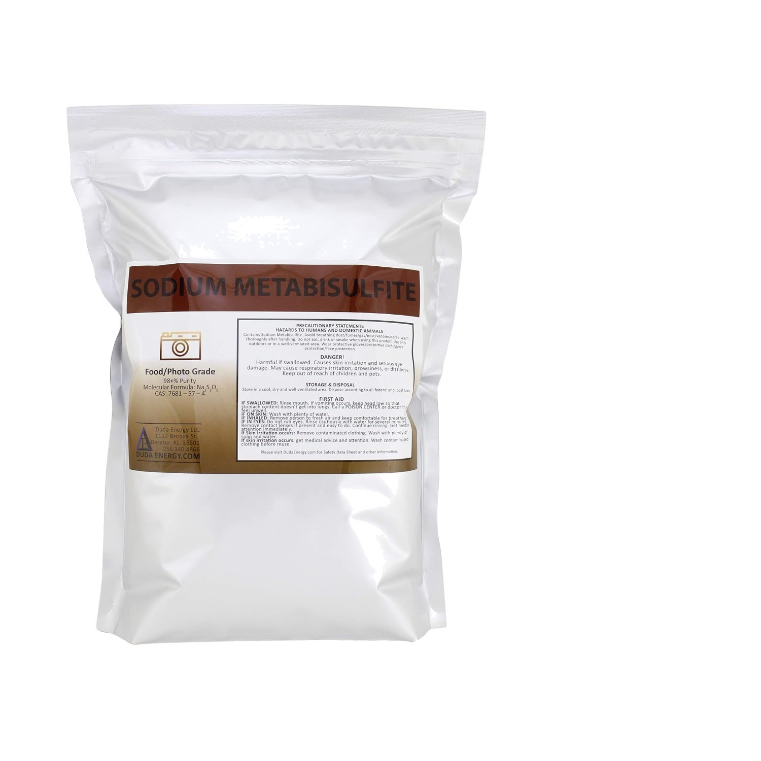 Sodium Metabisulfite 98.6% Pure - Food & Photo Grade, 5 lb for Brewing & Synt...