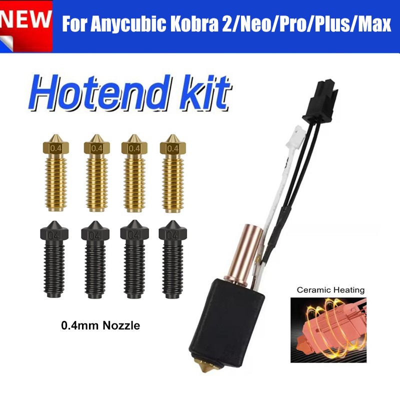 Upgraded Hotend Kit 0.4 Nozzle For Anycubic Kobra 2/Neo/Pro/Plus/Max 3D Printer