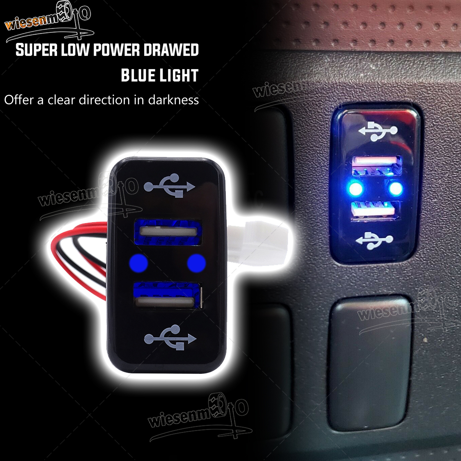 3A Car Charger Dual 2 USB Port Charging Adapter Fit Toyota Tacoma 4Runner Tundra