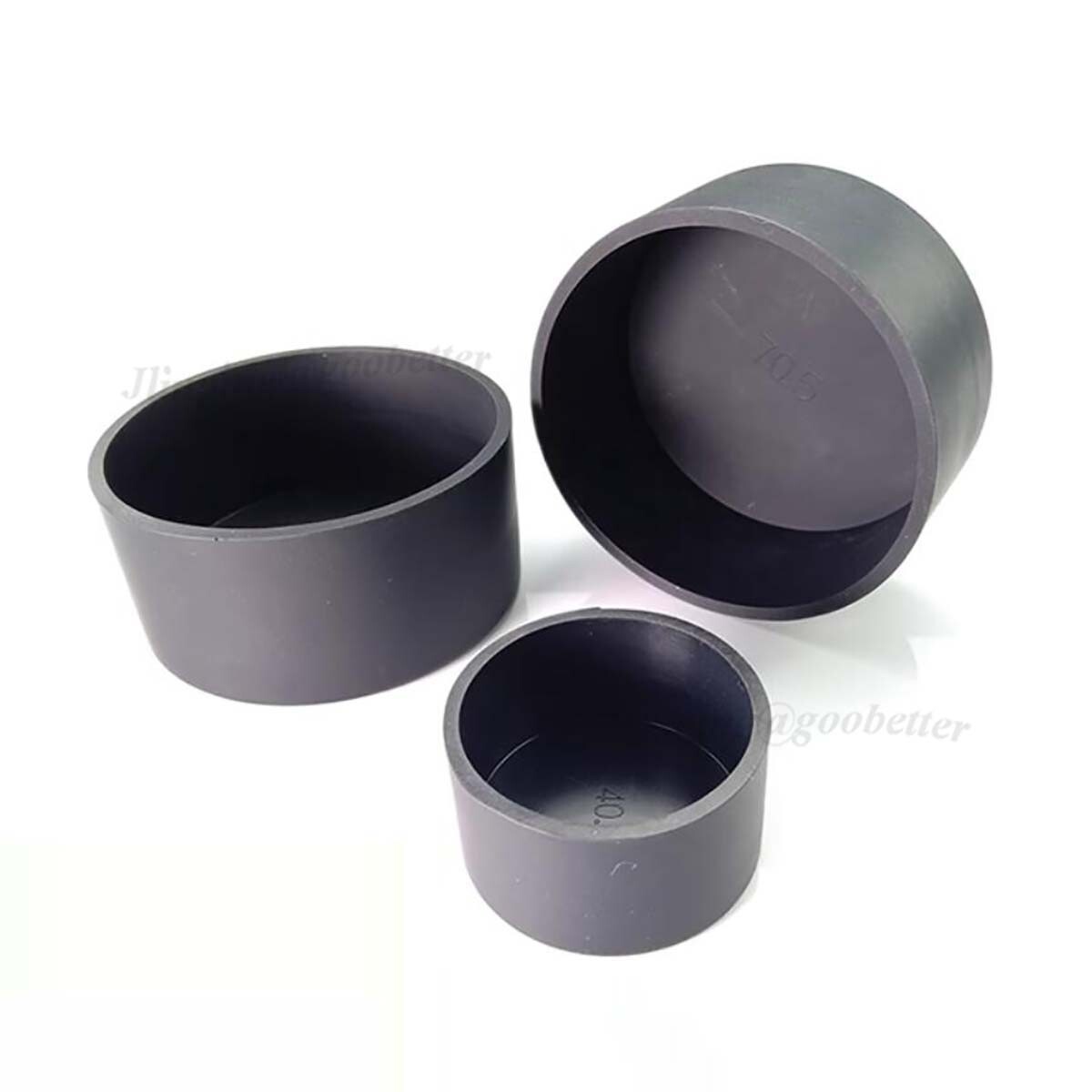 Black Round Silicone Rubber End Cover Caps Dust Cap for A=3mm~200mm Pipe Tubing