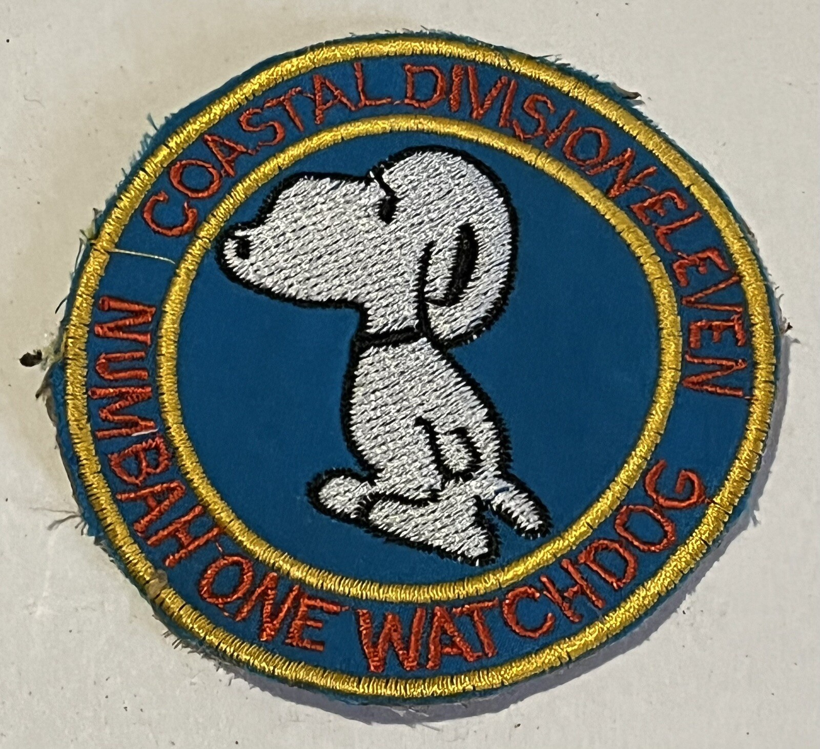 SNOOPY is the NUMBAH ONE WATCHDOG - PATCH - Coastal Div 11 - Vietnam War