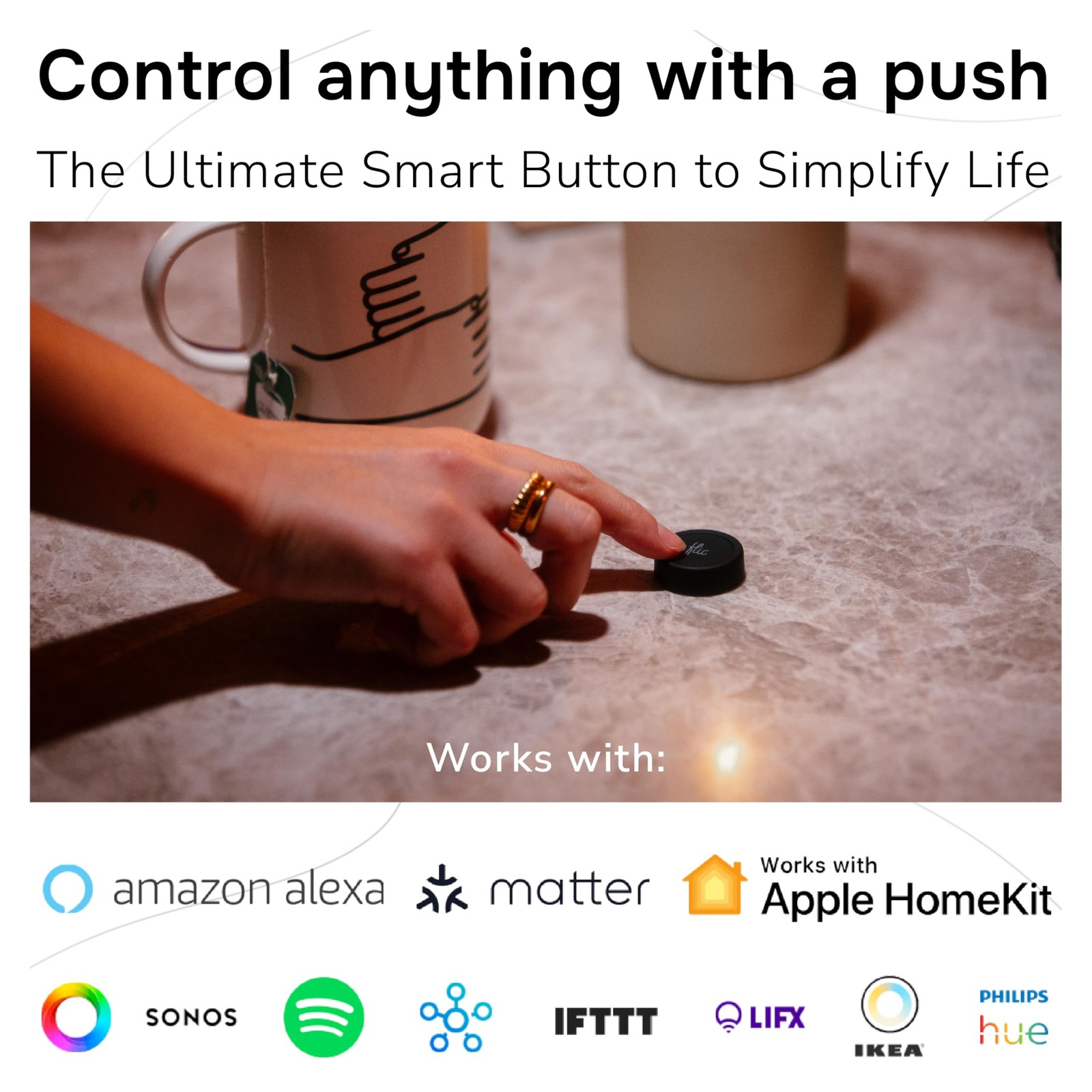 Flic Smart Button Switch Music Controller Routine Trigger That Works Alexa