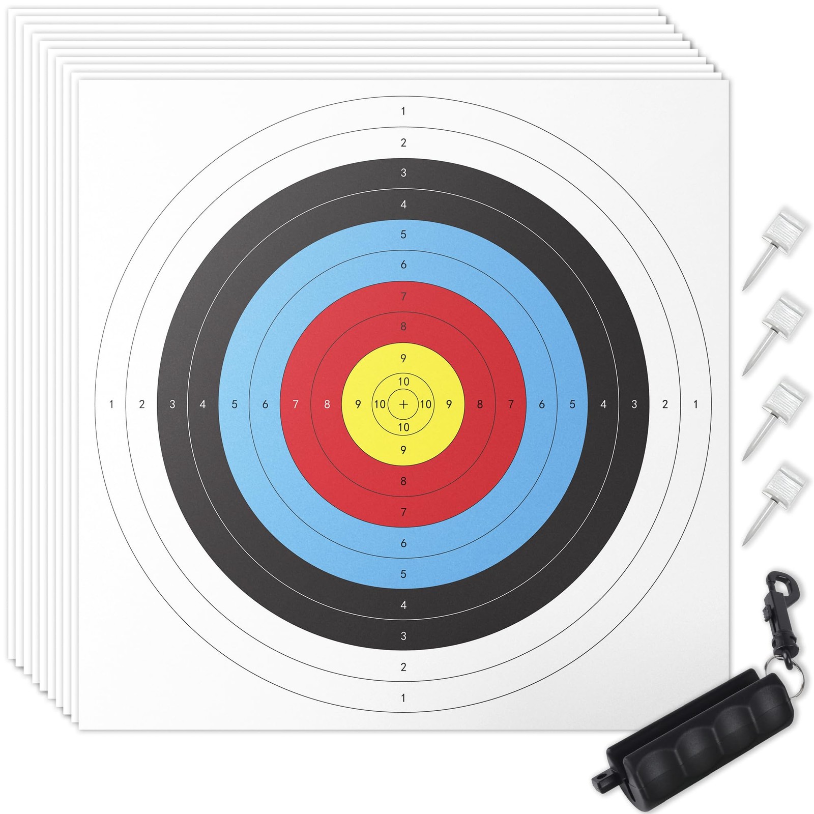 30 Pack Archery Target Paper - Standard 40x40CM 10-Ring, 18-Meter Indoor Arch...