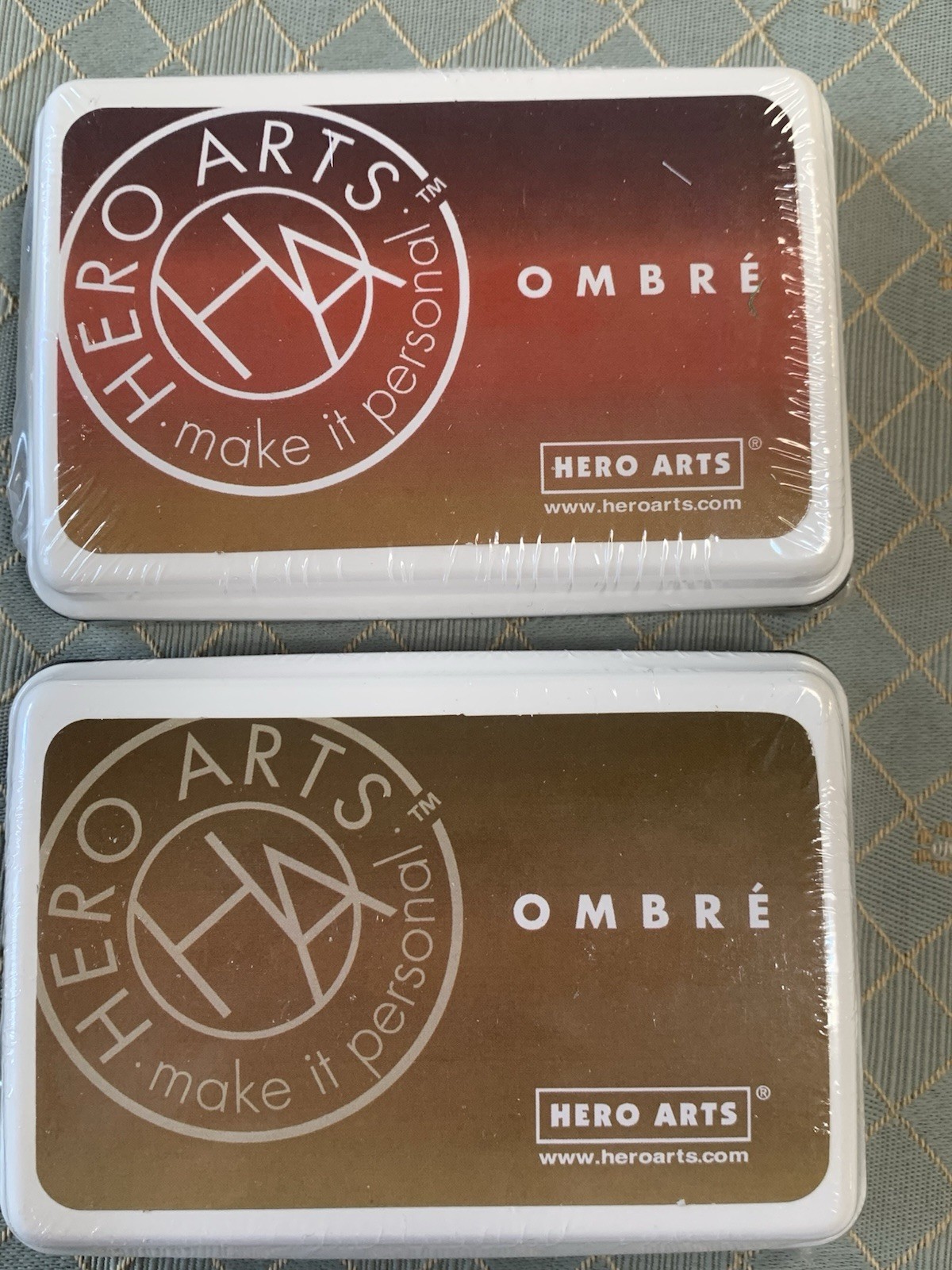 2 New Hero Arts Ombré Gradation Ink Pads. AF356 Autumn, AF311 Soft Brown / o’Joe