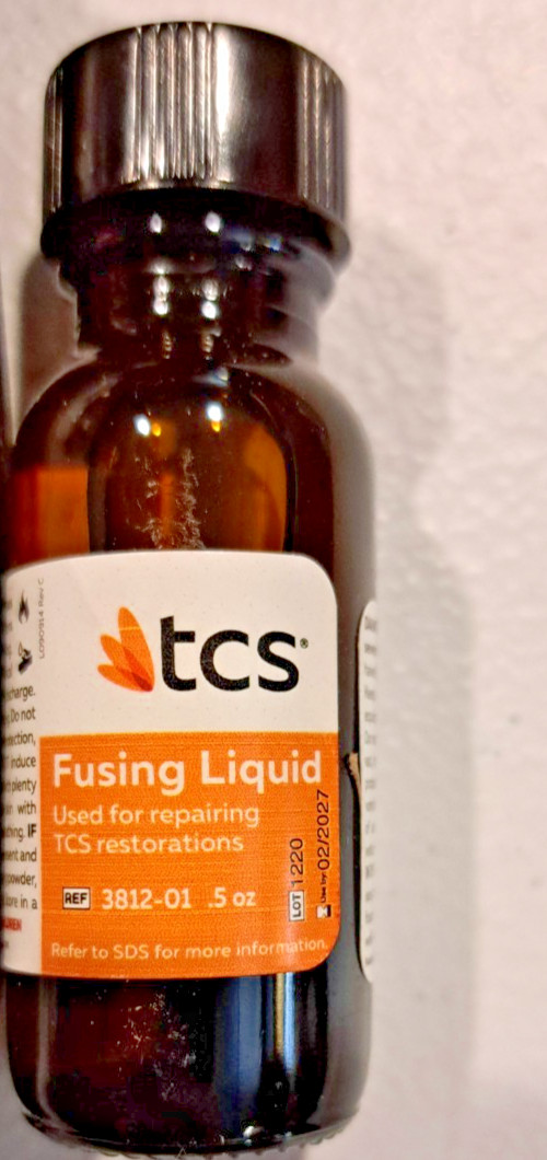 TCS Fusing Liquid 3812-01 Brand New .5 oz bottle for TCS Repairs