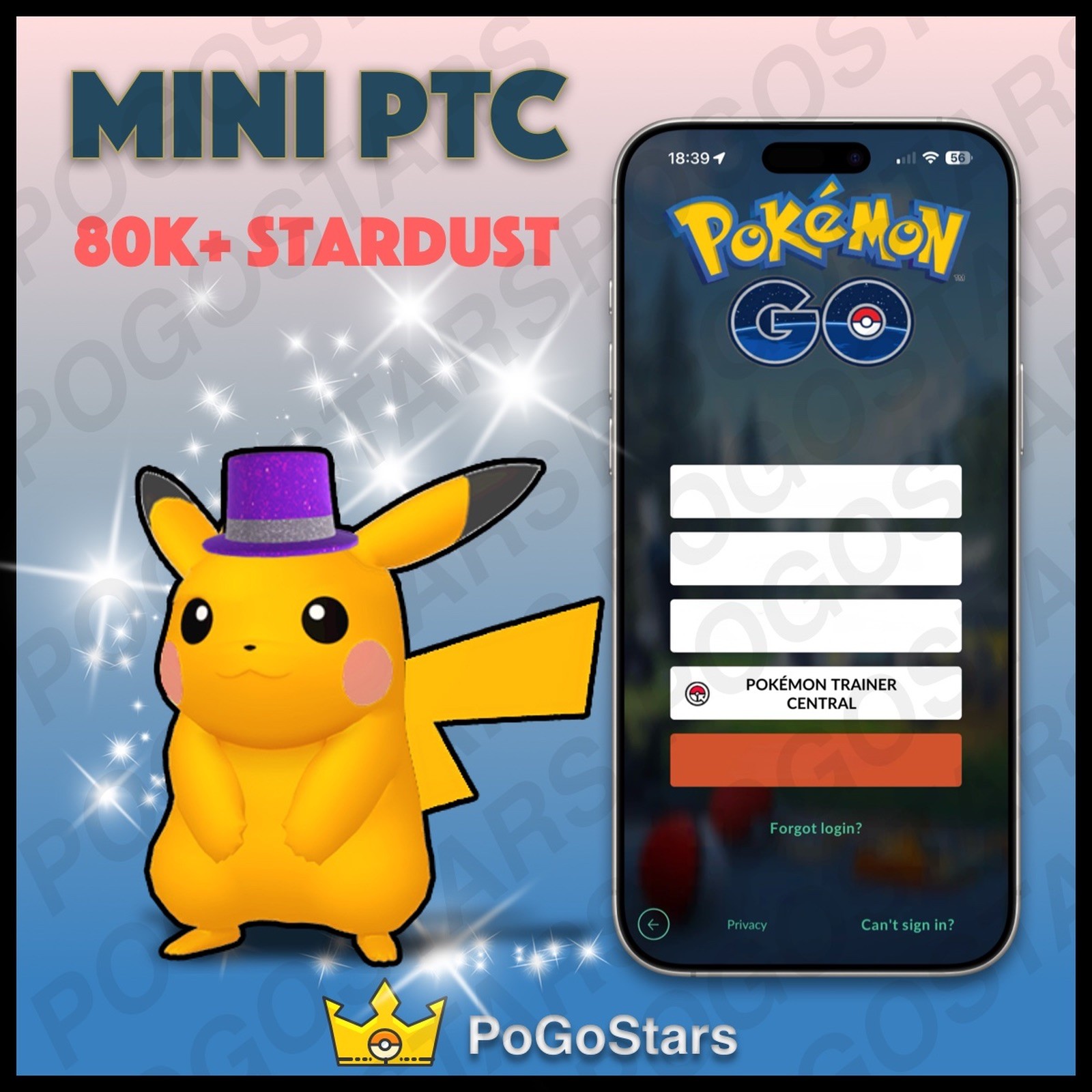 Pokémon PTC Go - Shiny Pikachu Purple New Year's Hat✨Read Description✨