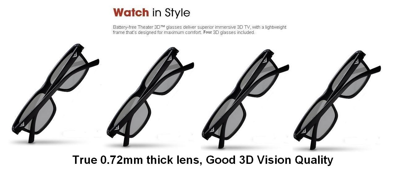 4 Pairs New Theater 3D Glass XPG202 XPG203 +2 Free clean Cloth for Passive 3D TV