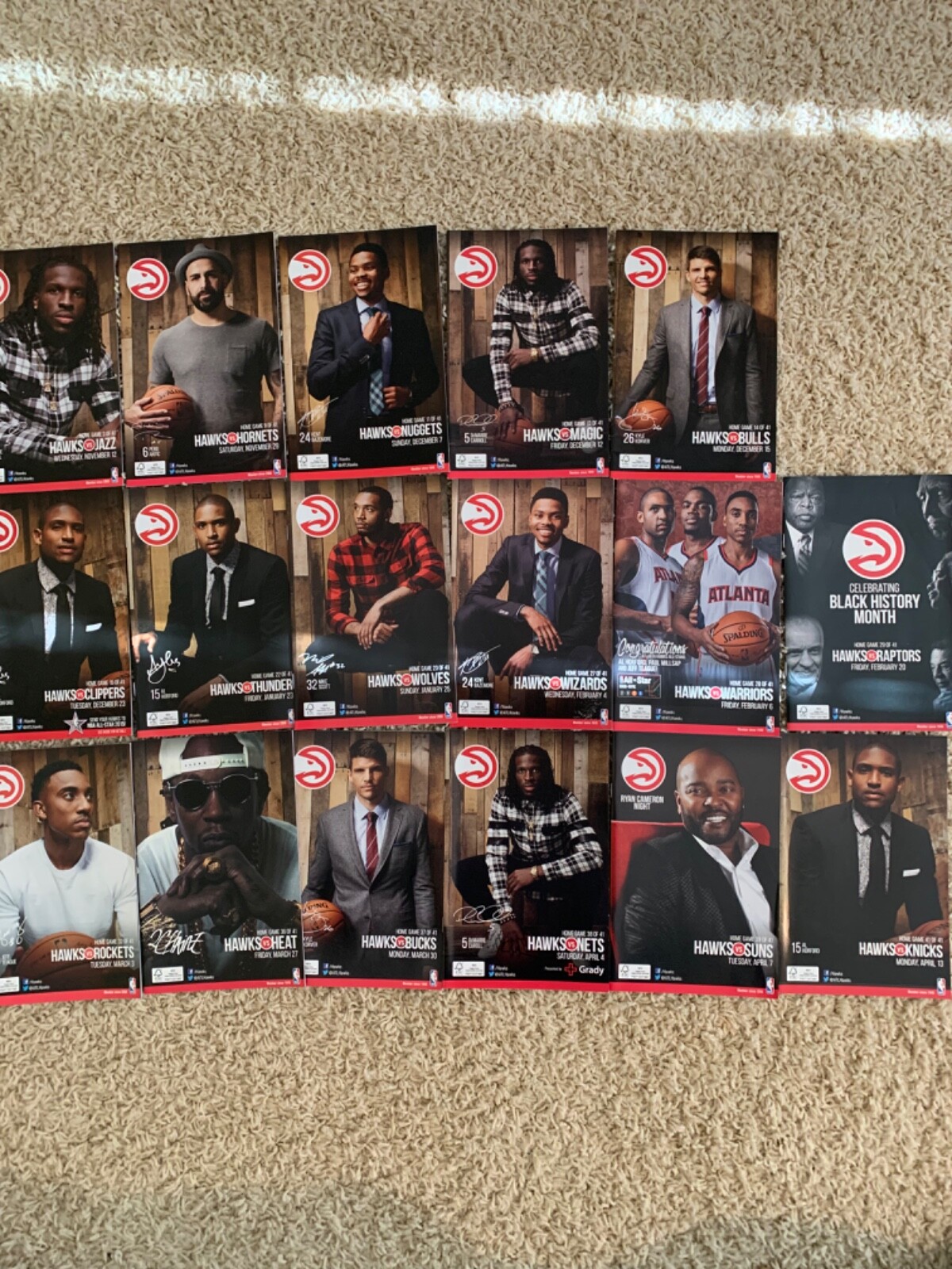 Atlanta Hawks 2014-15 Season Game Program Lot of 17