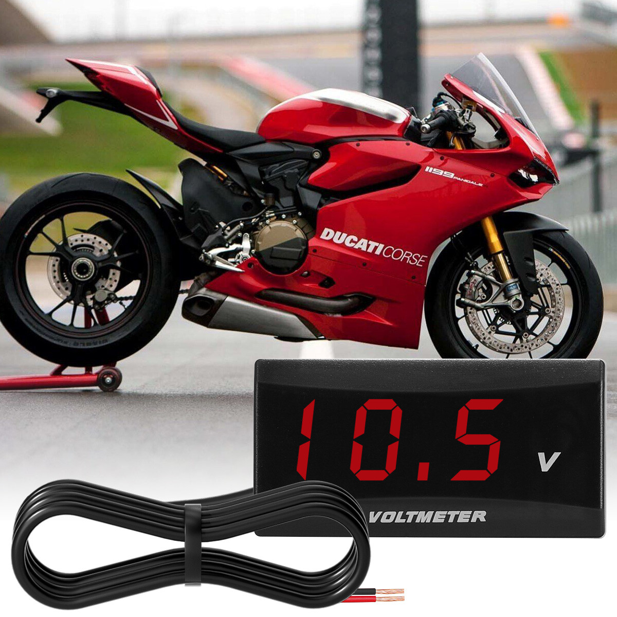 12V Digital LED Display Voltmeter Voltage Gauge Panel Meter for Motorcycle & Car