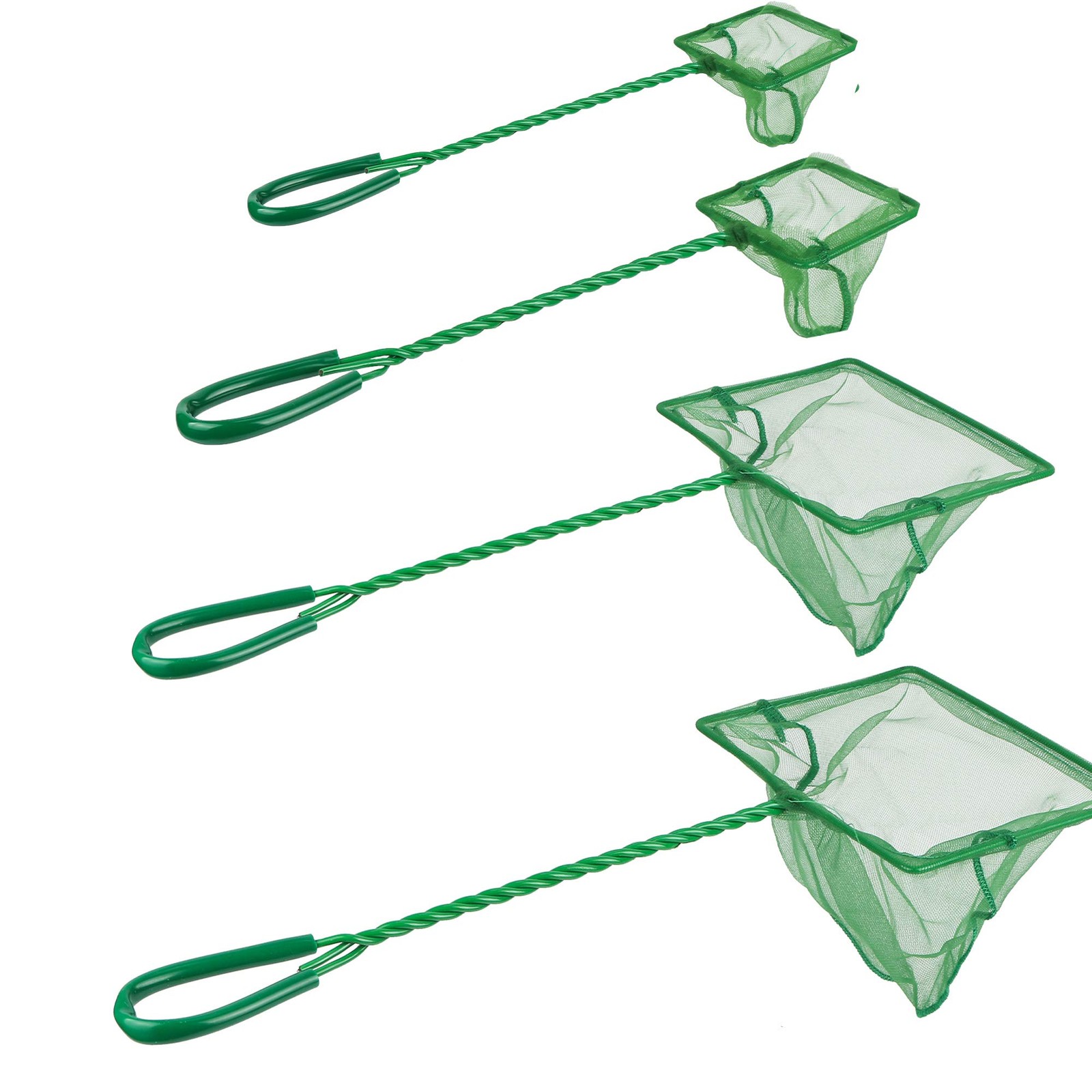 4 Pack Aquarium Fish Nets Fine Mesh Nylon Plastic Handle Scoop Tank Green 3 4 5
