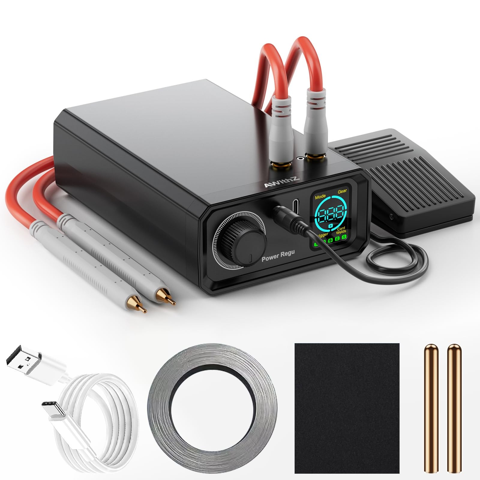 Welder 100 Gears 0.3mm Portable Spot Adjustable 1-0 AWithZ 9000W Battery Rotary