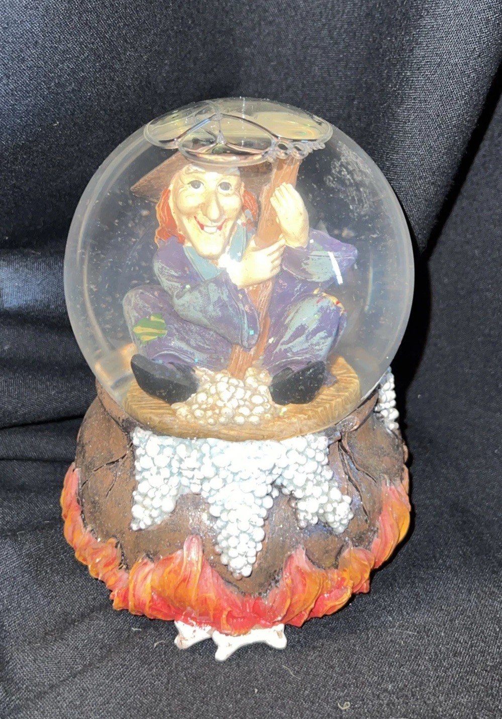Vtg Halloween Witches Brew Musical Snow Globe Works!