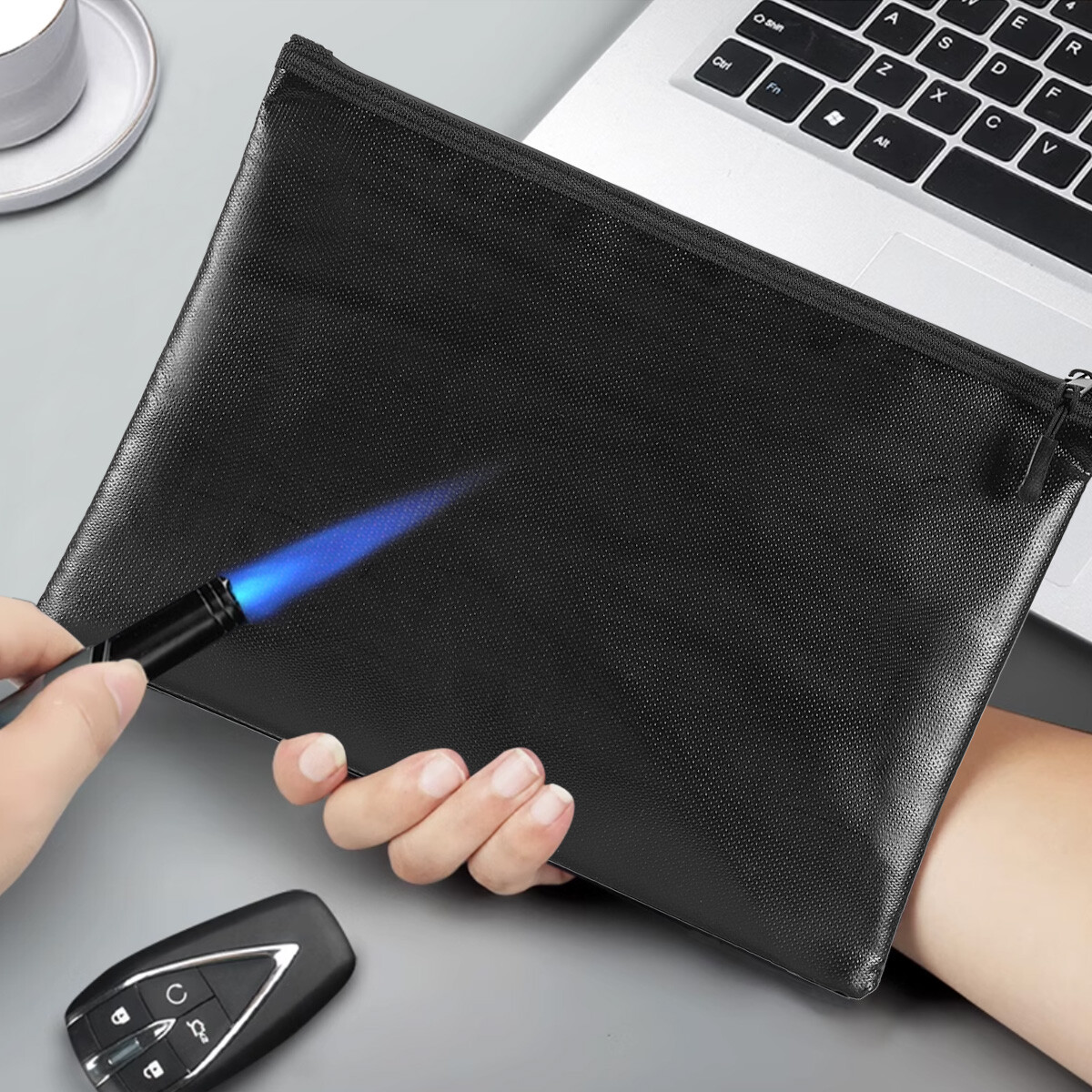 2000℉ Upgrade Fire Proof money Bag Fireproof Document Pouch Waterproof Safe Cash