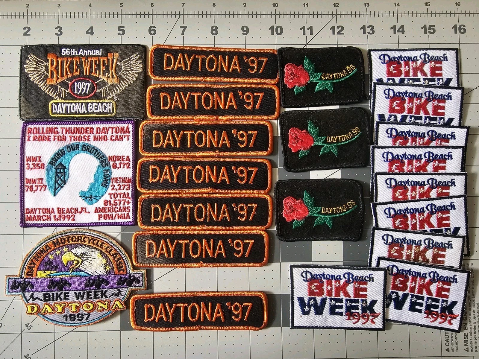 22 Total - 1990s Daytona Bike Week Patches NEVER USED