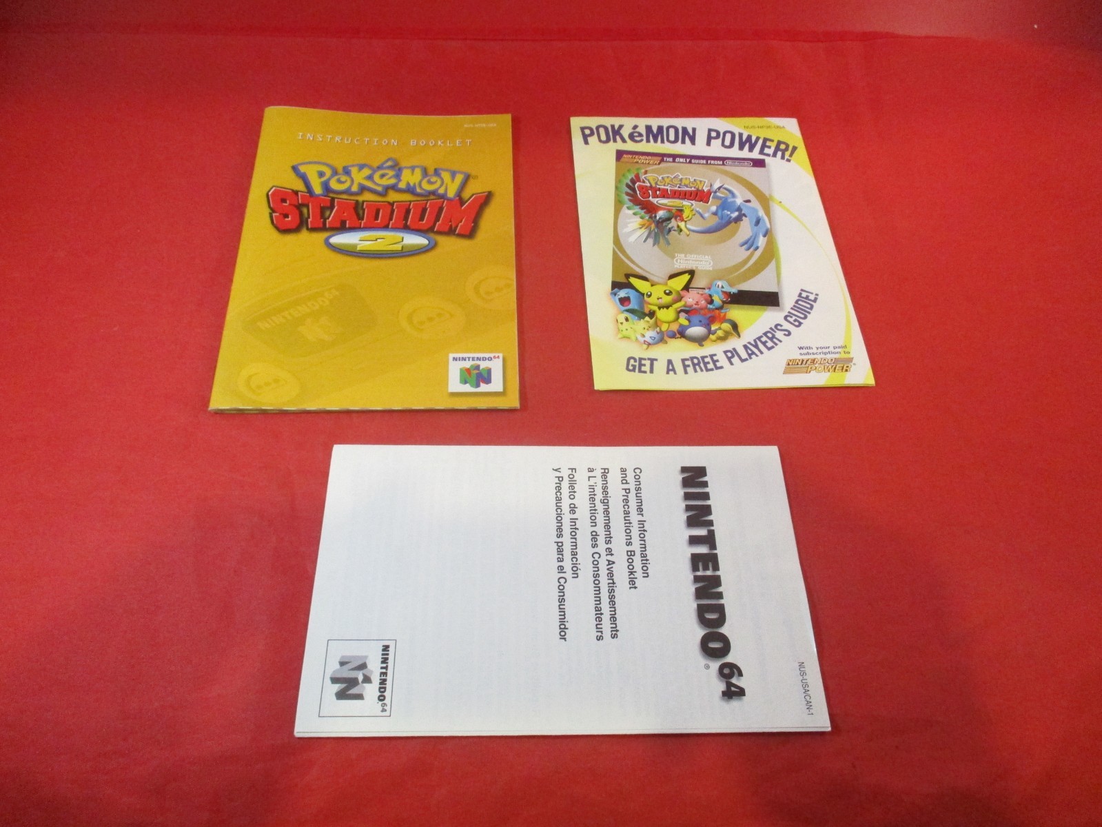 Pokemon Stadium 2 Nintendo 64 N64 Instruction Manual Booklet + Inserts #J