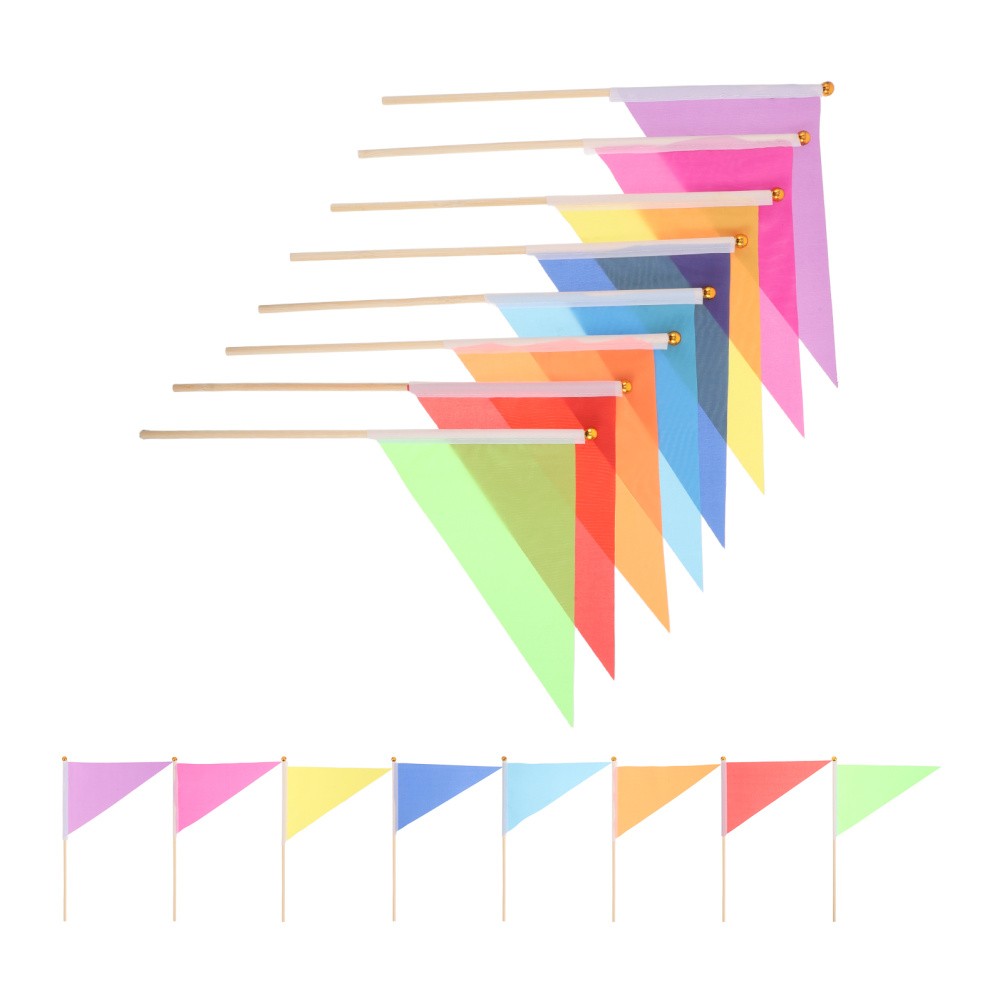 16pcs Marker Flag, Triangular Yard Flags for Garden Surveying and Dog Training,