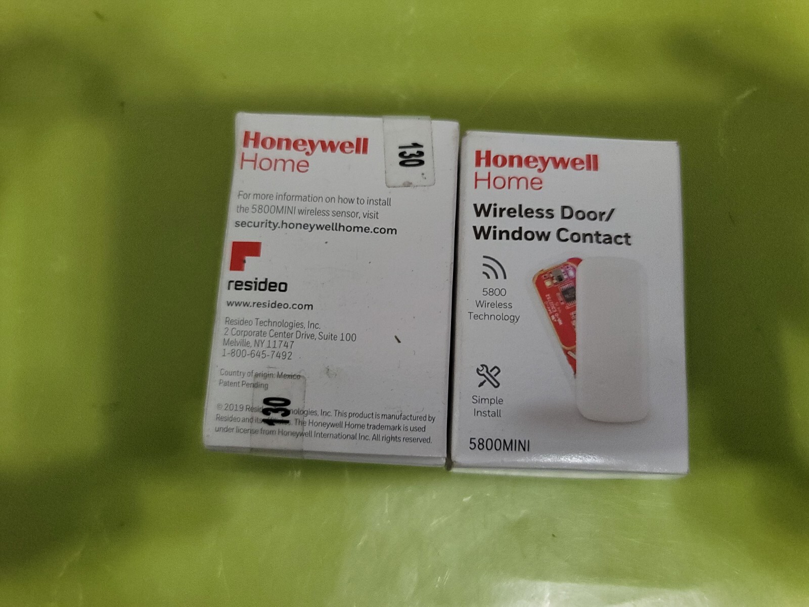 Honeywell Home 5800MINI Wireless Door and Window Contact, White Lot of 2 NEW